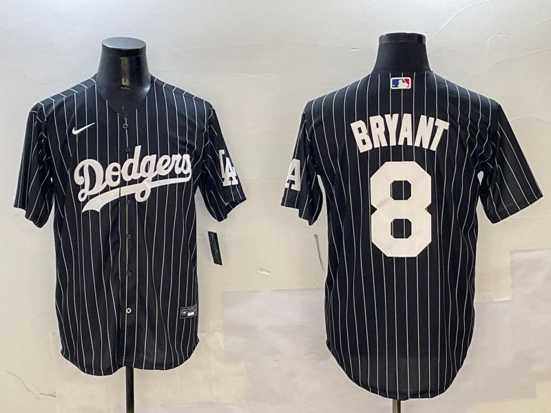 Men Los Angeles Dodgers #8 Bryant Black Stripe Jointly Name 2025 Nike MLB Jersey style 1->los angeles dodgers->MLB Jersey